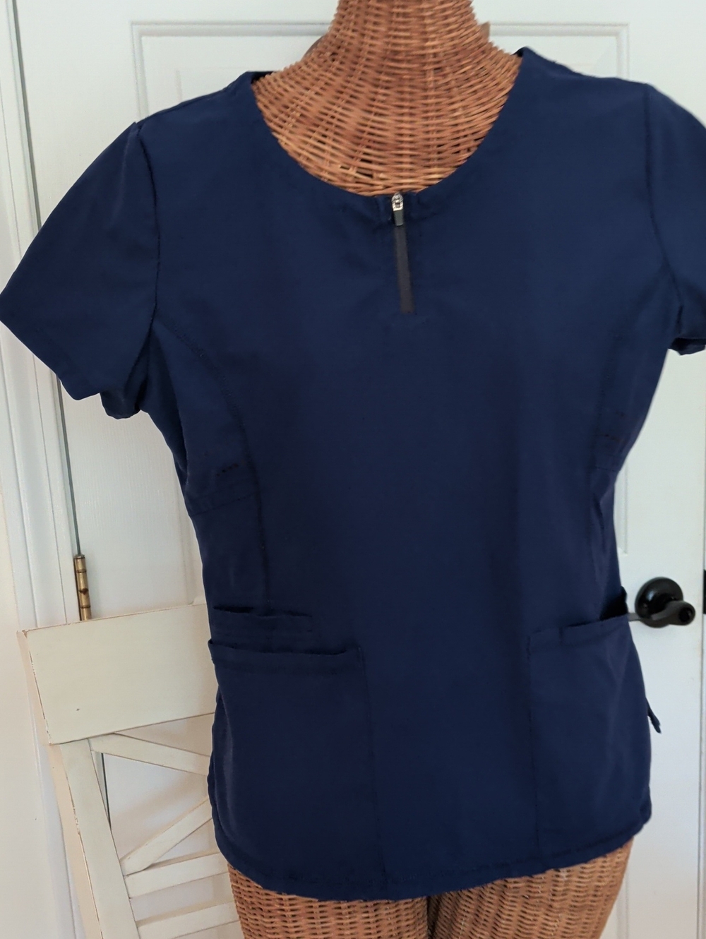 Scrubology Half-Zip Top Blue Latge